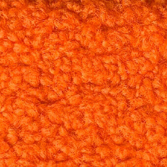 Orange looped pile fabric texture with dense, rounded loops and subtle height variations; “egoitaliano > fabric (c) > lamby” text visible.